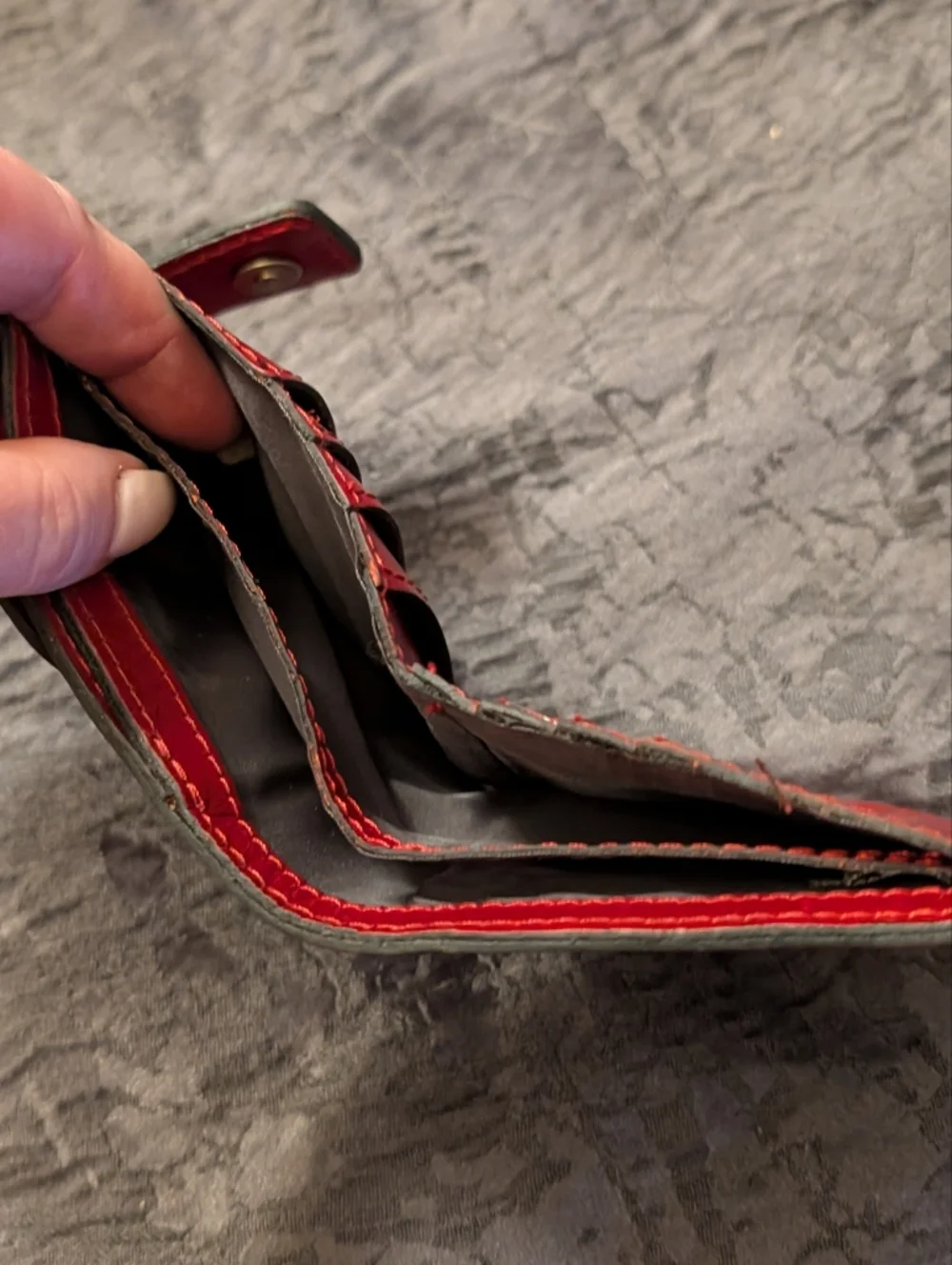Patricia Nash Astra Vintage Distressed Wallet in Ruby Red Italian Leather